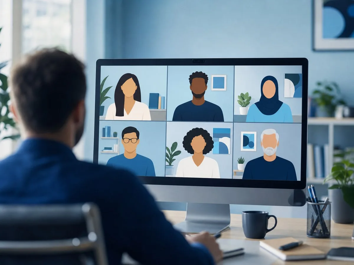 A distributed Pacific Cloud Cyber placement team on a video call