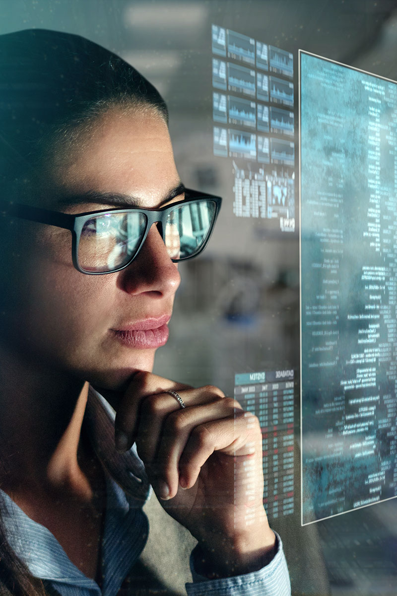 Business Manager Studying Data