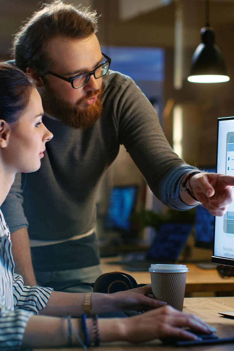UX designers collaborating on a mobile app design project
